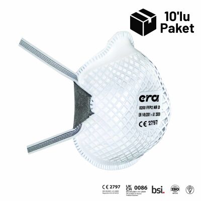 Era Flex 8200 FFP2 NR D Ventilsiz Fileli Model Maske 10'lu Paket - 1