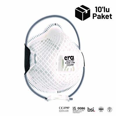 Era Flex 8210 FFP2 V R D Tekrar Kullanılabilir Ventilli Fileli Model Maske 10'lu Paket - 1