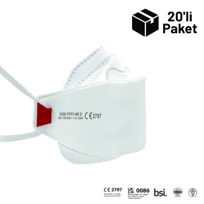 Era Premium 9300 FFP3 NR D Ventilsiz 3 Panelli Maske 20'li Paket - 1