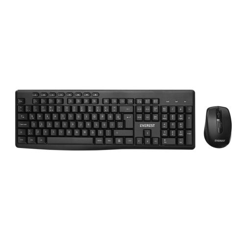 EVEREST KM-719 SİYAH KABLOSUZ Q KLAVYE + MOUSE - 1