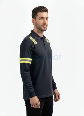 Fireproof Polo Yaka Sweatshirt – ARC & Alev Geciktirici Koruyucu Üst - 3
