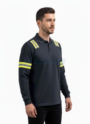 Fireproof Polo Yaka Sweatshirt – ARC & Alev Geciktirici Koruyucu Üst - 4