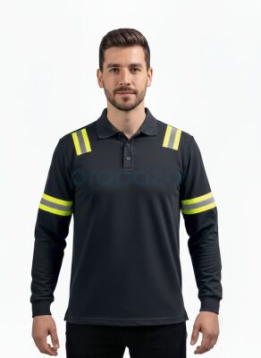 Fireproof Polo Yaka Sweatshirt – ARC & Alev Geciktirici Koruyucu Üst - 5