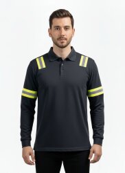 Fireproof Polo Yaka Sweatshirt – ARC & Alev Geciktirici Koruyucu Üst - 13