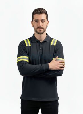 Fireproof Polo Yaka Sweatshirt – ARC & Alev Geciktirici Koruyucu Üst - 14