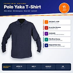 Fyr-Knit UW 50 Polo Yaka Alev Almaz T-Shirt Lacivert – Ark Koruyucu, ATPV 11 cal/cm², Antistatik (18518811) - FYRPRO