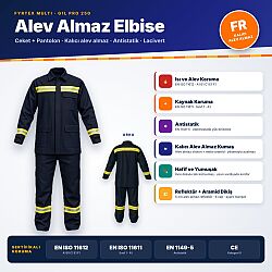 Fyrtex Multi Alev Almaz Elbise – Ceket + Pantolon G1L PRO 250 Lacivert - FyrPro