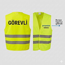 Görevli Baskılı Reflektörlü İkaz Yeleği - Propazar