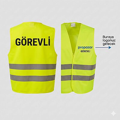 Görevli Baskılı Reflektörlü İkaz Yeleği - 1