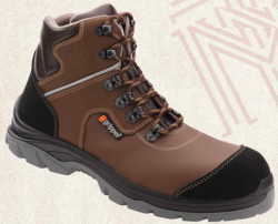 Gripper Grazy GPR-215 S2 Kompozit Burunlu Kahverengi-Siyah Deri Bağcıklı İş Botu - 3
