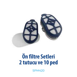GVS A1P3 Ve B1P3 İçin 10 Adet Toz Pedi 2 Adet Tutucu Kapak SPM420 - GVS Elipse Gaz Maskeleri