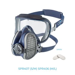 GVS Elipse SPR406 P3 Integra Gözlüklü Toz Maskesi Tam Yüz Maske - GVS Elipse Maske ve Filtre Modelleri
