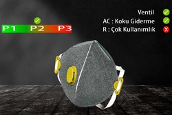 GVS F20055 Segre P2 Ventilli Katlanabilir Toz Maskesi - GVS