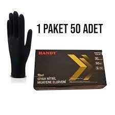 Handy Siyah Nitril Pudrasız Muayene Eldiveni - 2