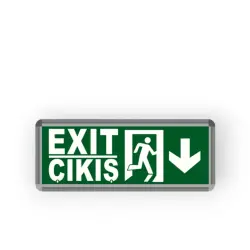 Helios HS 4601 Exit Aşağı Yön Çıkış Armatürü - 