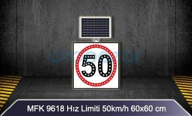 Hız Limiti 50km/h Akülü Solar Levha MFK 9618 - 1