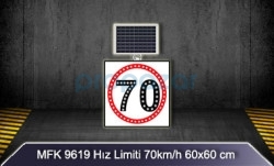 Hız Limiti 70km/h Akülü Solar Levha MFK 9619 - 1