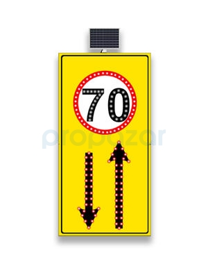 Hız Limiti 70km/h Geliş Gidiş Yol Sarı Zemin MFK9656 - 2