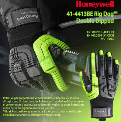 Honeywell 41-4413BE Rig Dog Double Dipped Petrolcü Eldiveni - 1