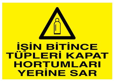 İşin Bitince Tüpleri Kapat Hortumları Yerine Sar Tabelası - 1