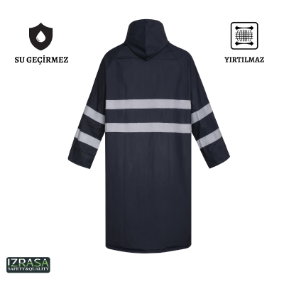 Izrasa NM-05/R Reflektörlü Pardesü Yağmurluk Lacivert - 4