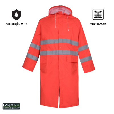 Izrasa NM-05/R Reflektörlü Pardesü Yağmurluk Turuncu - 3