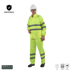 Izrasa SJ-05 İmperteks Takım Reflektörlü Yağmurluk Neon Sarı - 2