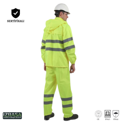 Izrasa SJ-05 İmperteks Takım Reflektörlü Yağmurluk Neon Sarı - 3