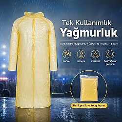 Izrasa YPS PE Tek Kullanımlık Yağmurluk | Kullan At Poşet Yağmurluk - Izrasa