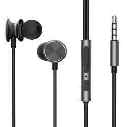 JOYROOM JR-EW03 IN-EAR METAL WIRED EARBUDS-DARK GRAY - 4