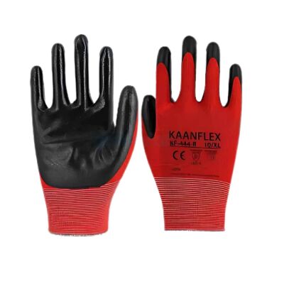 Kaanflex Kırmızı Siyah Nitril İş Eldiveni KF-444-R - 1