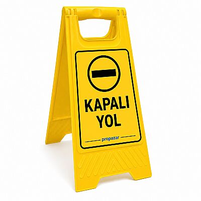 Kapalı Yol Uyarı Stickerlı Kaygan Zemin Levhası - 1