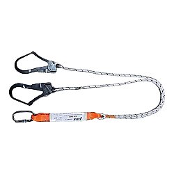 Karam KA341 Şok Emicili Çift Kollu Statik Halatlı Büyük Kancalı Lanyard - Karam Yüksekte Çalışma Ekipmanları ve Emniyet Keme