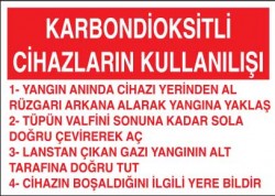 Karbondioksitli Cihazların Kullanılışı Levhası - Tabelası - 1