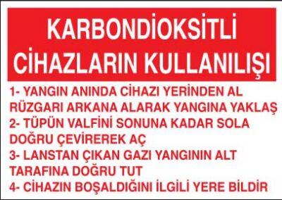 Karbondioksitli Cihazların Kullanılışı Levhası - Tabelası - 1