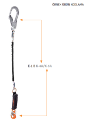 Kaya Safety E1BK4BK6 Tek Kollu Şok Emicili 1,20mt Lanyard - Kaya Safety Yüksekte Çalışma Ürünleri