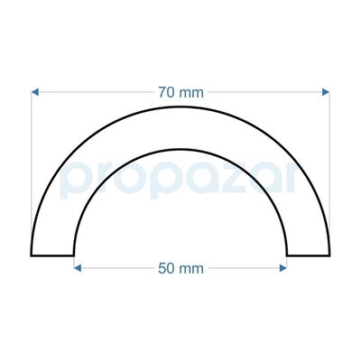 Boru Profil Koruyucu O1 - Model : O - 1 Metre - 70X50Mm - Tip : R50 R30 - 5