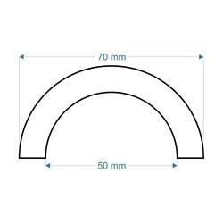 Boru Profil Koruyucu O1 - Model : O - 1 Metre - 70X50Mm - Tip : R50 R30 - 5