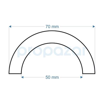 Boru Profil Koruyucu O1 - Model : O - 1 Metre - 70X50Mm - Tip : R50 R30 - 5