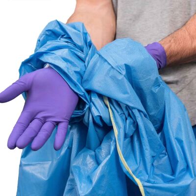 Kimtech A7 Temiz Oda Steril Olmayan Mavi Sıvı Bariyer Önlüğü 47992 - 4
