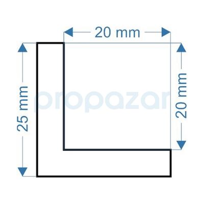 Kenar Köşe Koruyucu L1 - Model L1 - 1 Metre - 20X20X25Mm - Tip : E H - 5