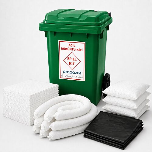 PROPAZAR KT-BASIC 120 LT Yağ Emici Döküntü Kiti | Endüstriyel Spill Kit (Oil Only - Beyaz) - 1