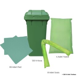 PROPAZAR KT-MINI 120 LT Kimyasal Emici Döküntü Kiti | Asit & Kimyasal Spill Kit (Yeşil) - Propazar