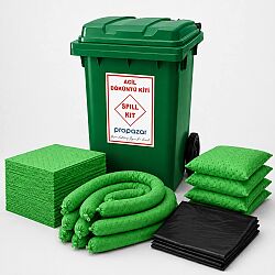 PROPAZAR KT-MINI 120 LT Kimyasal Emici Döküntü Kiti | Asit & Kimyasal Spill Kit (Yeşil) - 1