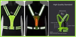 Ledli Reflektörlü Bisiklet Motor Scooter Outdoor İkaz Yeleği - Cosywolf