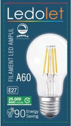 LEDOLET FLAMENT A60 4W AMPUL 2200K - 2