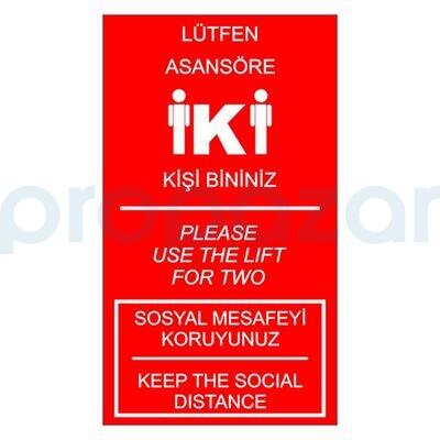 Lütfen Asansöre İki Kişi Bininiz Stickerı - 1