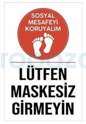 Lütfen Maskesiz Girmeyiniz Yapıştırma Stickeri - 1