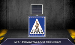 Mavi Yaya Geçidi Akülü Solar Levha MFK9606 - 1
