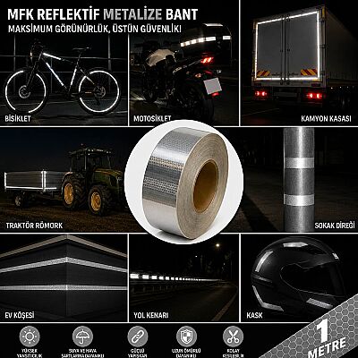 Metalize Renk Reflektörlü Reflektif Bant 5cm MFK 8408 - 1